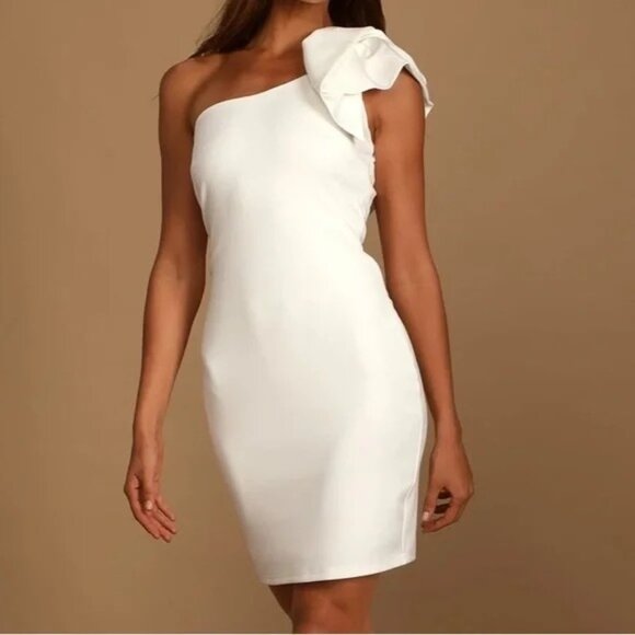 Lulu's Dresses & Skirts - Lulu's Women's Be My Destiny One Shoulder Dress White Size XS NWT